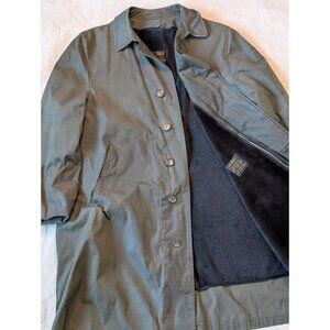 Sears Kings Crown Vintage 60s Mens Alpaca Lined Green Trench Classic 44 USA